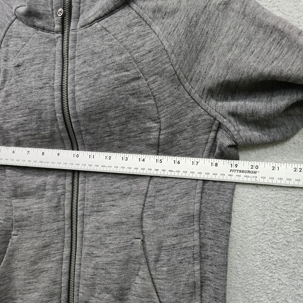 Lululemon Women Jacket 8 Gray Scuba Full Zip Hoodie READ